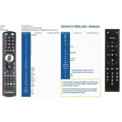 CANAL plus  USX8001CNL - dálkový ovladač - náhrada kompatibilní