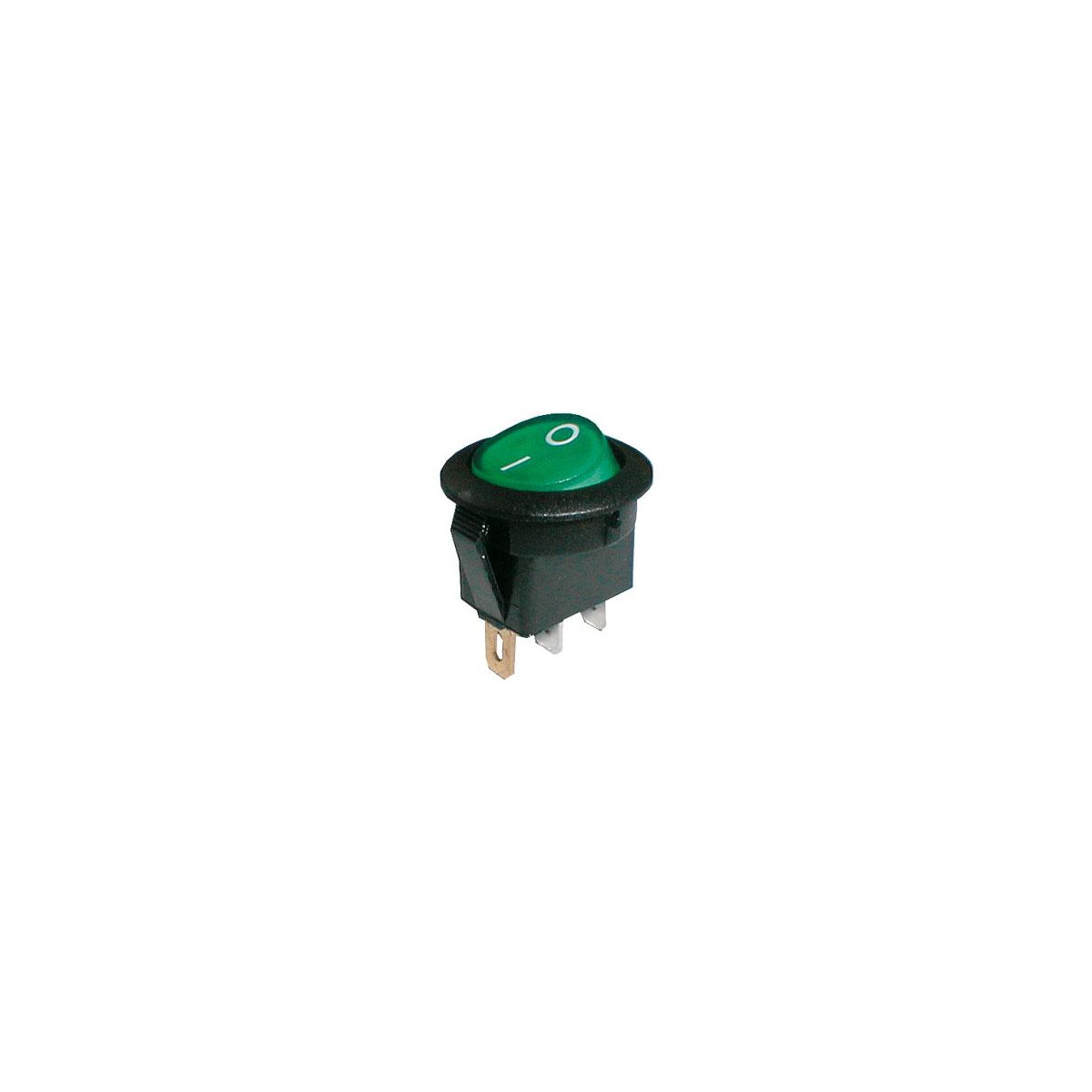 Viac oPřepínač kolébkový kul. pros. 2pol./3pin ON-OFF 250V/6A zelený