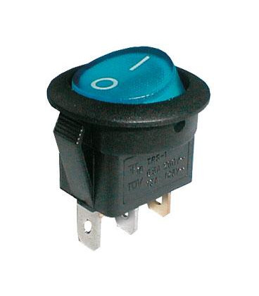 Přepínač kolébkový kul. pros. 2pol./3pin ON-OFF 250V/6A modrý