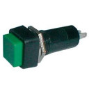 Přepínač tlačítko čtv. OFF-(ON) 250V/1A zelené