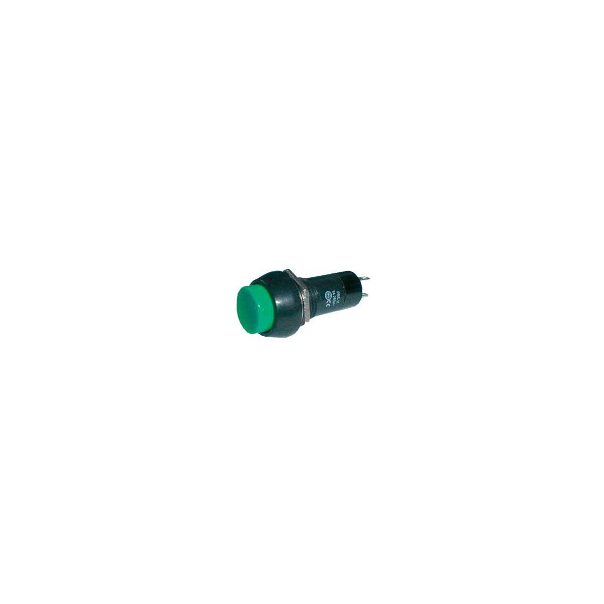 Přepínač tlačítko kul. ON-OFF 250V/1A zelené