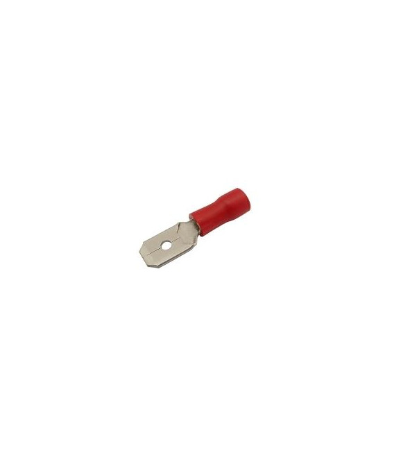 Konektor faston 6.3mm, vodič 0.5-1.5mm červený
