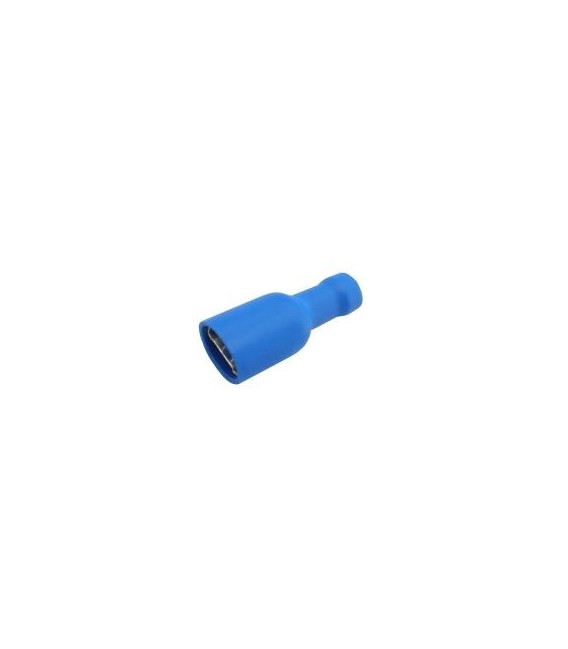 Zdířka faston 6.3mm izol., vodič 1.5-2.5mm modrá
