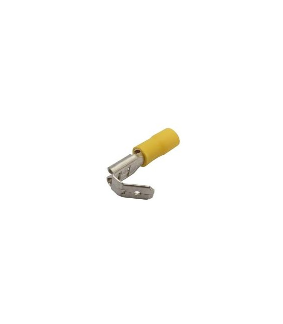 Zdířka faston rozvaděč 6.3mm, vodič 4.0-6.0mm žlutý