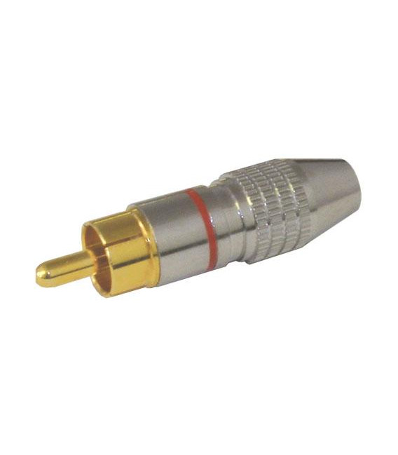 Konektor CINCH kabel kov nikl pr.5mm červený