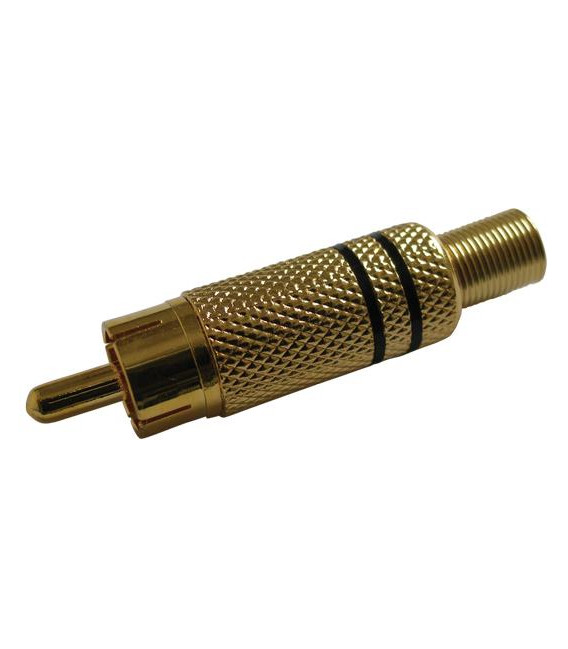 Konektor CINCH kabel kov zlatý černý