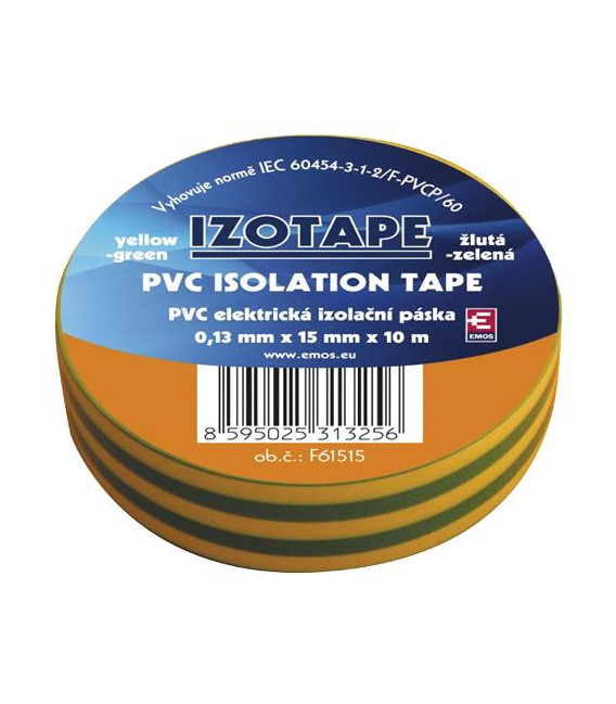 Páska izolační PVC 15/10m zelenožlutá EMOS