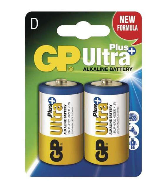 Baterie D (R20) alkalická GP Ultra Plus Alkaline 2ks