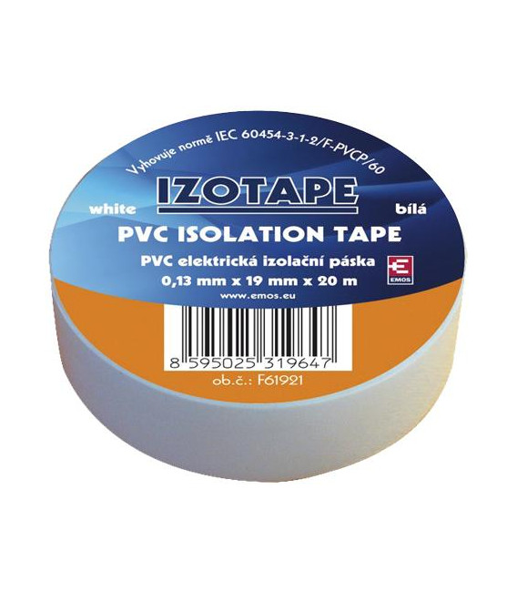 Páska izolační PVC 19/20m bílá EMOS