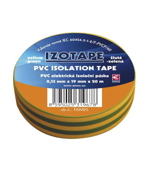 Páska izolační PVC 19/20m zelenožlutá EMOS
