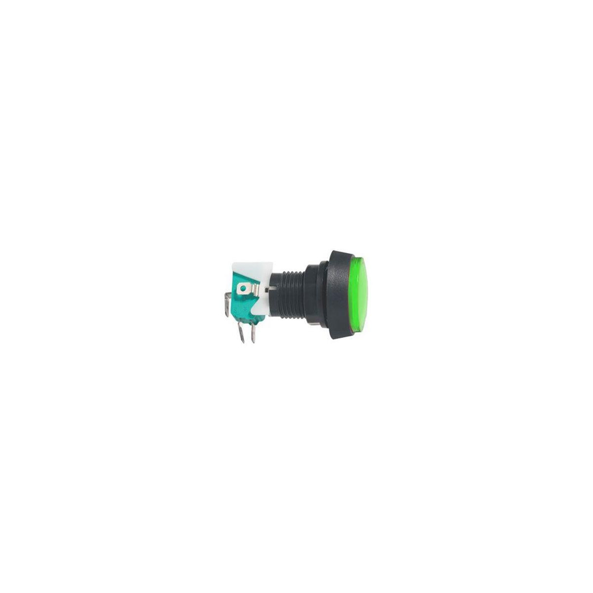 Viac oPřepínač tlačítko kul. ON-(ON) 250V/10A s mikrospínačem zelené