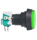 Přepínač tlačítko kul. ON-(ON) 250V/10A s mikrospínačem zelené
