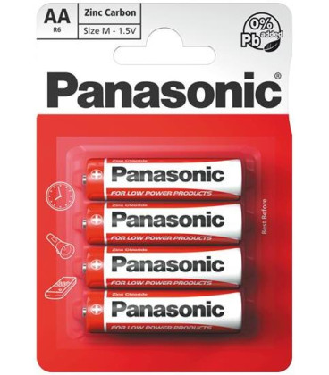 Baterie AA (R6) Zn-Cl PANASONIC Red 4ks / blistr