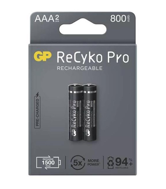Baterie AAA (R03) nabíjecí 1,2V/800mAh GP Recyko Pro 2ks