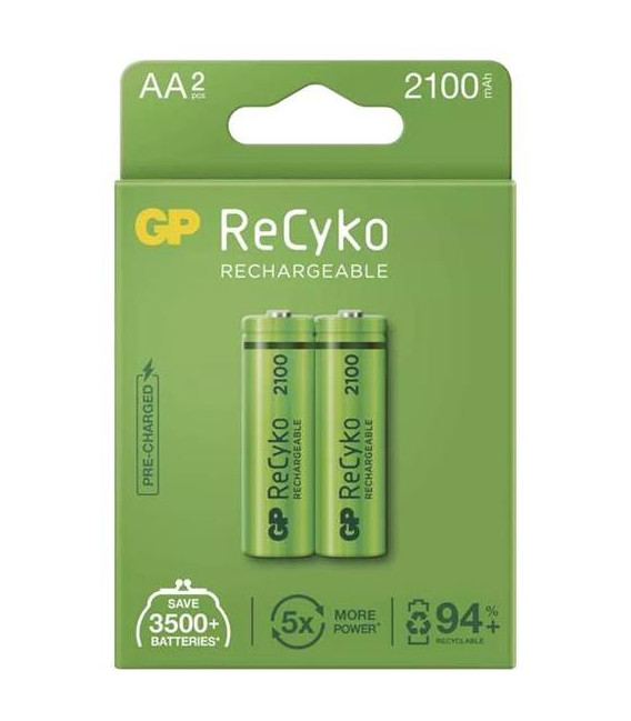 Baterie AA (R6) nabíjecí 1,2V/2100mAh GP Recyko 2ks