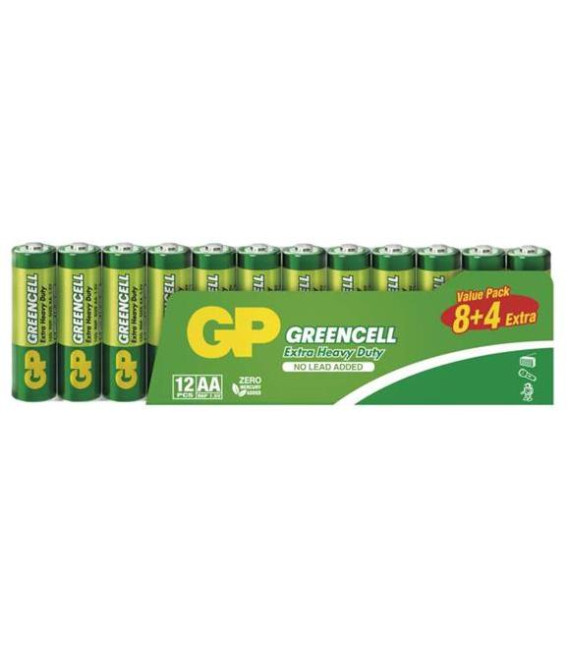 Baterie AA (R6) Zn-Cl GP Greencell 12ks