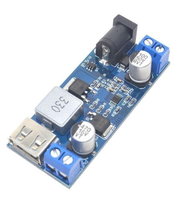 Napájecí modul, step-down měnič 12-24V na 5V/5A, USB+svorkovnice