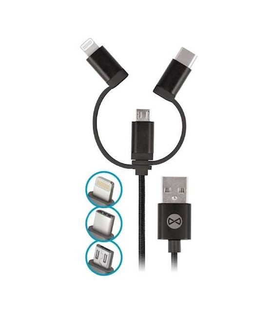 Kabel FOREVER USB 3v1 1m Black