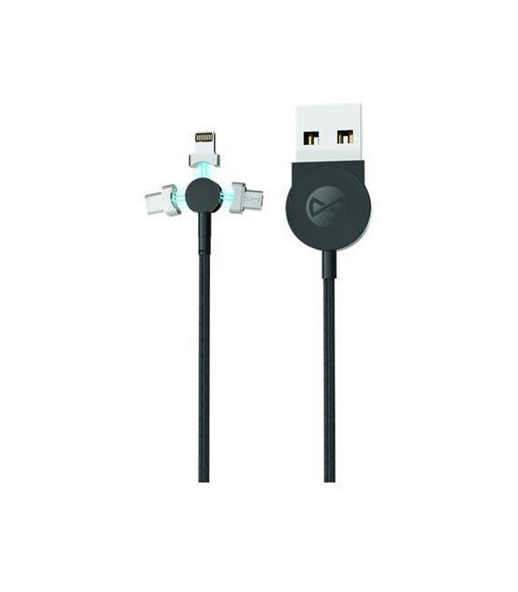 Kabel FOREVER Core USB 3v1 magnetický 1m Black