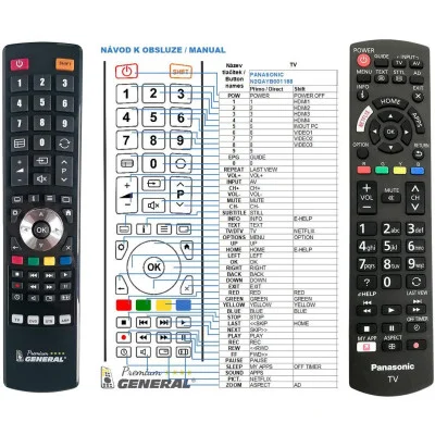 PANASONIC N2QAYB001188 - dálkový ovladač - náhrada kompatibilní
