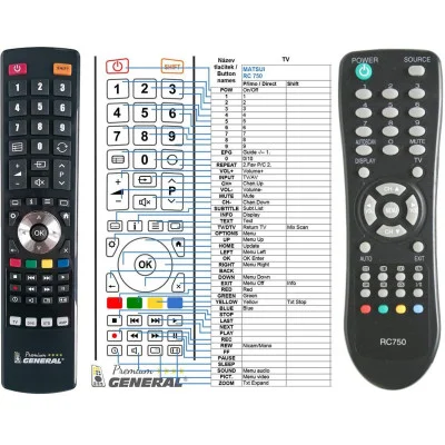 MATSUI RC750 - dálkový ovladač  - náhrada kompatibilní