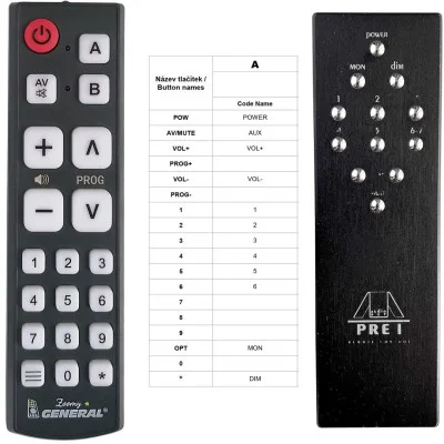 AUDIONET PRE-1 G2 - dálkový ovladač  - náhrada kompatibilní