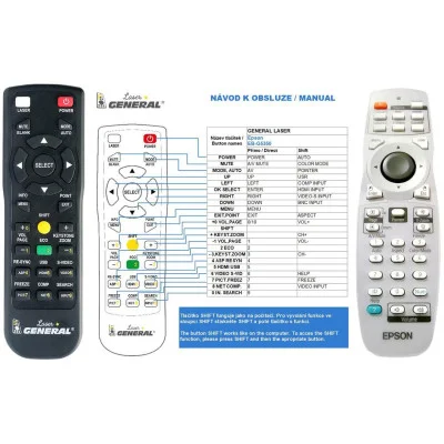 EPSON EB-G5450WU, EB-G5650W, EB-G5600, EB-G5500 - dálkový ovladač - náhrada kompatibilní