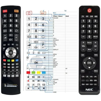 NEC 398GR10BENE00C - dálkový ovladač - náhrada kompatibilní