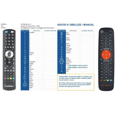 GTMEDIA V7 PRO - dálkový ovladač - náhrada kompatibilní