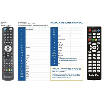 TECHNISAT Terrabox T3 - dálkový ovladač - náhrada kompatibilní