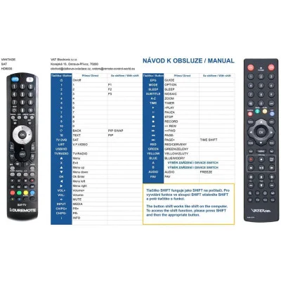 VANTAGE RUX8-YC01NC - dálkový ovladač kompatibilní