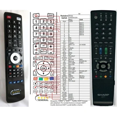SHARP GA825WJSA - dálkový ovladač - náhrada kompatibilní