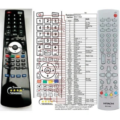 HITACHI RCT-1522 - dálkový ovladač - náhrada kompatibilní