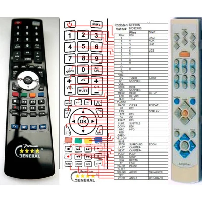 MUSTEK A920 AMPLIFIER - dálkový ovladač - náhrada kompatibilní