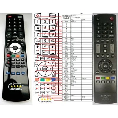 SHARP GB042WJSA - dálkový ovladač - náhrada kompatibilní