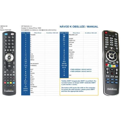 Medialink BLACK PANTHER 2XCI 2XCR - dálkový ovladač - náhrada kompatibilní