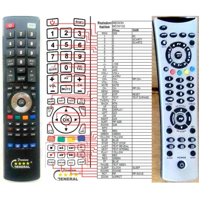 MEDION MD30132 - dálkový ovladač - náhrada kompatibilní