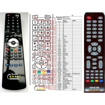SENCOR SLE1461M4, SLE43F57, SLE3257 - dálkový ovladač - náhrada kompatibilní