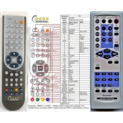SHARP RRMCGA081AWSA - dálkový ovladač - náhrada kompatibilní
