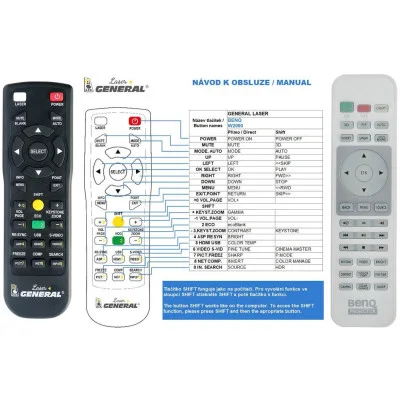 BENQ W-2000, W1090, W1350, W1080ST plus  - dálkový ovladač - náhrada kompatibilní