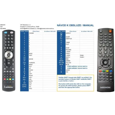 MEDION MD28004 - dálkový ovladač - náhrada kompatibilní