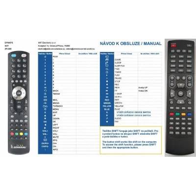 SYNAPS ZR-300 - dálkový ovladač - náhrada kompatibilní