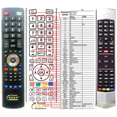 THOMSON RC-650, RC-651, 04TCLTEL0238 - dálkový ovladač - náhrada kompatibilní
