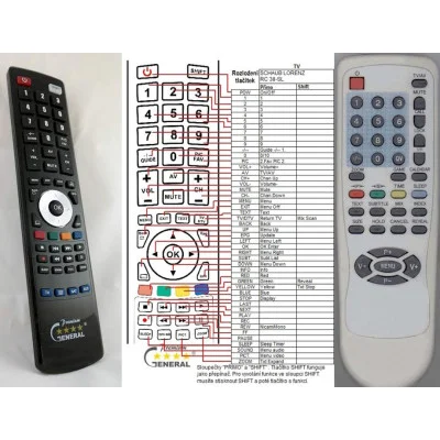 SCHAUB LORENZ RC38-SL - dálkový ovladač - náhrada kompatibilní