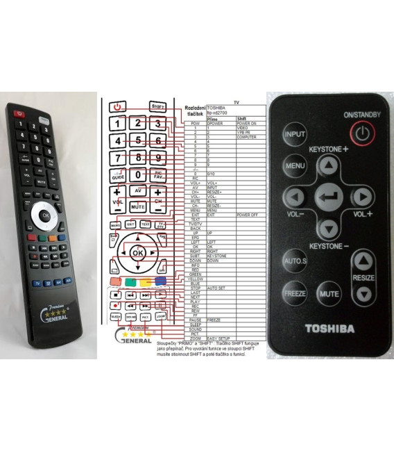 TOSHIBA TLP-XD2700 - dálkový ovladač - náhrada kompatibilní