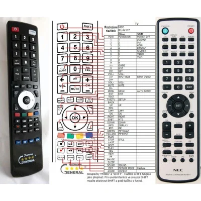 NEC RU-M117 - dálkový ovladač - náhrada kompatibilní