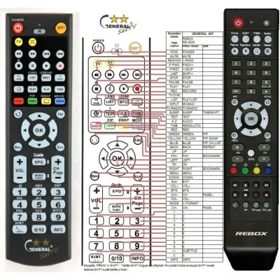 Rebox RE-4200HD - náhrada diaľkového ovládača kompatibilné