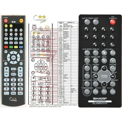 SHARP 92L34900010101 - dálkový ovladač - náhrada kompatibilní