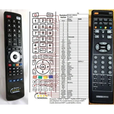 RANK ARENA TL3291 - dálkový ovladač - náhrada kompatibilní