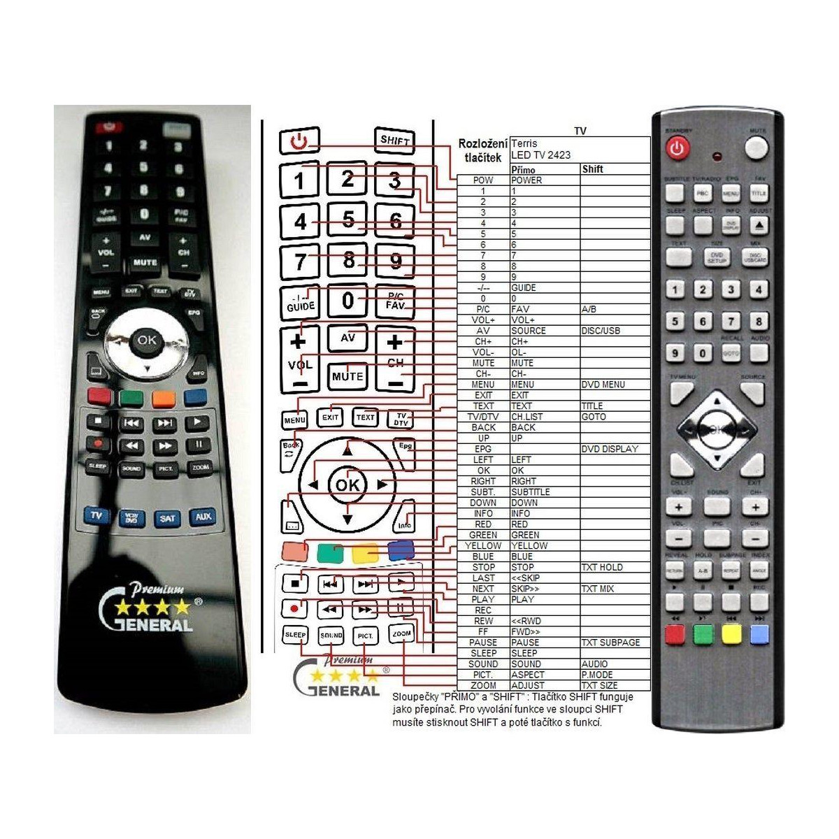 More about TERRIS TV2213, TV2222, TV2224, TV2423 - dálkový ovladač náhrada kompatibilní